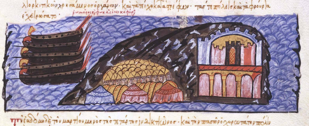 Η πολιορκία του Χάνδακα, μικρογραφία από την ιστορία του Σκυλίτζη