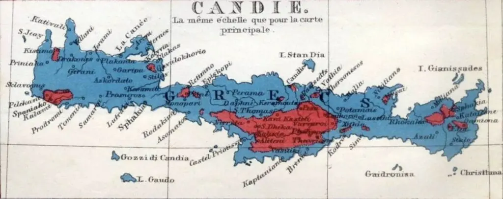 Εθνολογικός χάρτης της Κρήτης το 1861