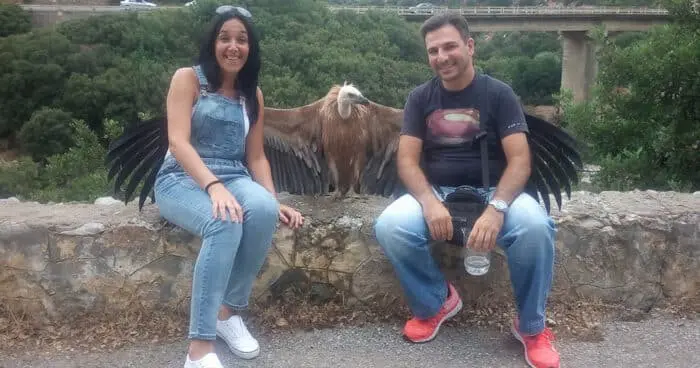 Μια "σκάρα" στο Λασίθι αγκάλιασε με τα φτερά της ένα ζευγάρι που της έδωσε νερό